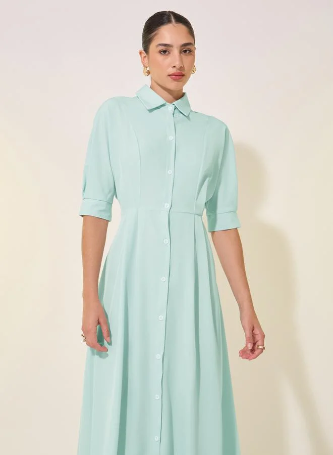 Take Two Mint Shirtwaist Dress