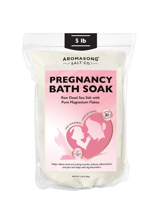 Hacaus Dead Sea Pregnancy Bath Soak 5 LB - Unscented with Pure Magnesium Flakes & Minerals - Used for Pregnancy & Postpartum Muscle Aches & Leg Discomfort - Better Absorbing Than Epsom Salt - Image 1