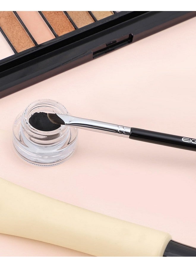 EIGSHOW Eyeliner Brush, EIGSHOW Sickle Angled Eyeliner Brush Gel Eye Liner Makeup Brush for Precise Eyeliner Eyebrow Eyelid Ultra Thin with Curved Bristle - Black - Image 4