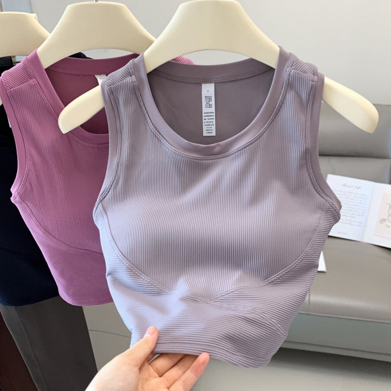 Great To Wear, Fixed Breast Pad Yoga Vest, All-In-One Tight-Fitting Slimming Bra, I-Shaped Beautiful Back Sports Bra - Image 5