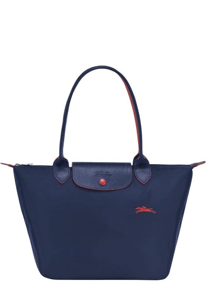 لونج شامب حقيبة مستحضرات تجميل متوسطة الحجم من لونغشامب لو بلياج، باللون الأزرق الداكن، بحزام كتف للنساء، مناسبة للاحتفال بالذكرى السنوية السبعين، أنيقة ومتعددة الاستخدامات، وحقيبة يد، وحقيبة كتف - Image 1