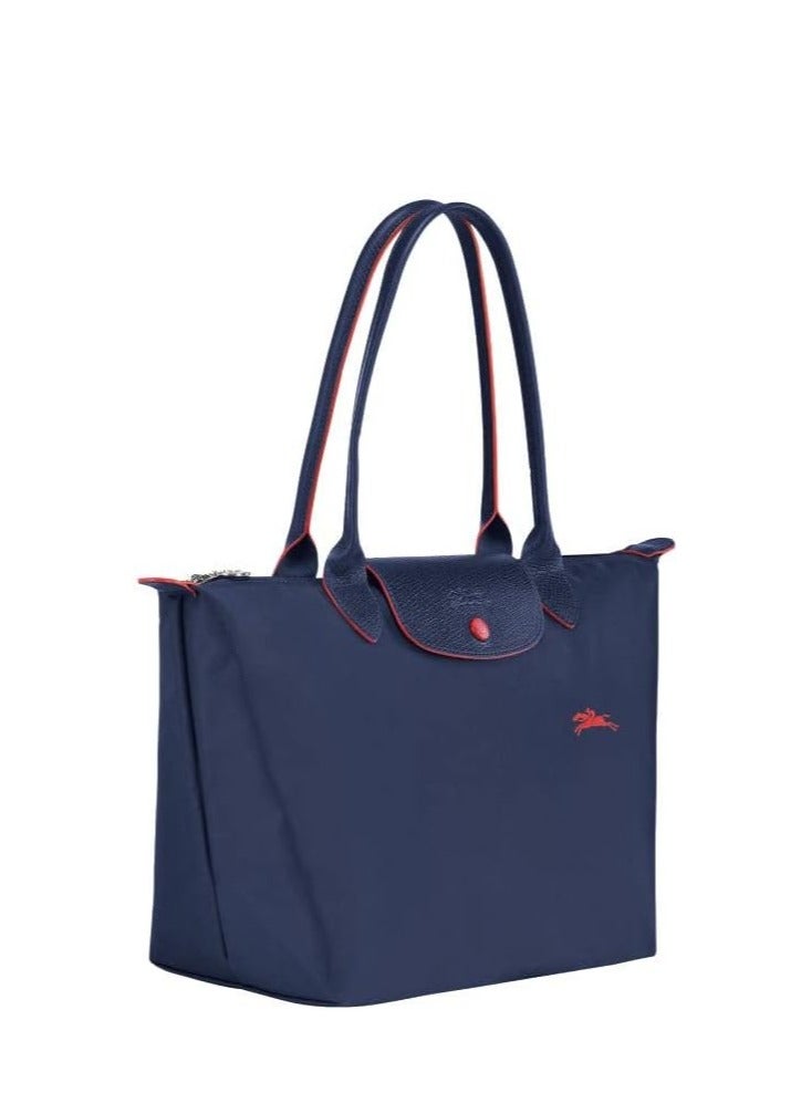 لونج شامب حقيبة مستحضرات تجميل متوسطة الحجم من لونغشامب لو بلياج، باللون الأزرق الداكن، بحزام كتف للنساء، مناسبة للاحتفال بالذكرى السنوية السبعين، أنيقة ومتعددة الاستخدامات، وحقيبة يد، وحقيبة كتف - Image 3