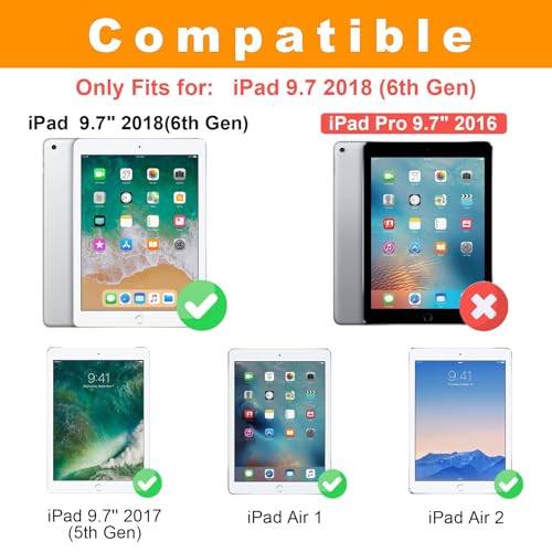 TIPOYOROO Case for iPad 6th/5th Generation 9.7 Inch iPad 2018/2017/iPad Air/iPad Air 2 Cover, Bussiness Premium PU Leather Folio Stand Wallet Case for Apple iPad 9.7 inch Tablets - Brown - Image 2