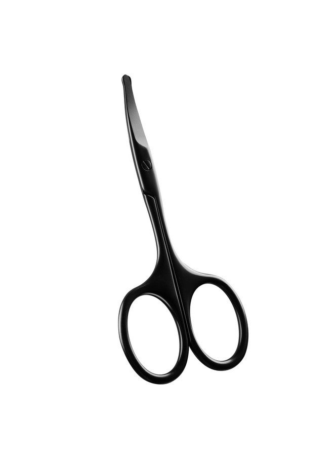 Velodios Premium Nose Hair Scissors For Men Women, Facial Hair Small Grooming Scissors, Curved Safety Blades With Rounded Tip For Trimming Small Details Facial Hair, Ear Hair, Eyebrow - Black - Image 1