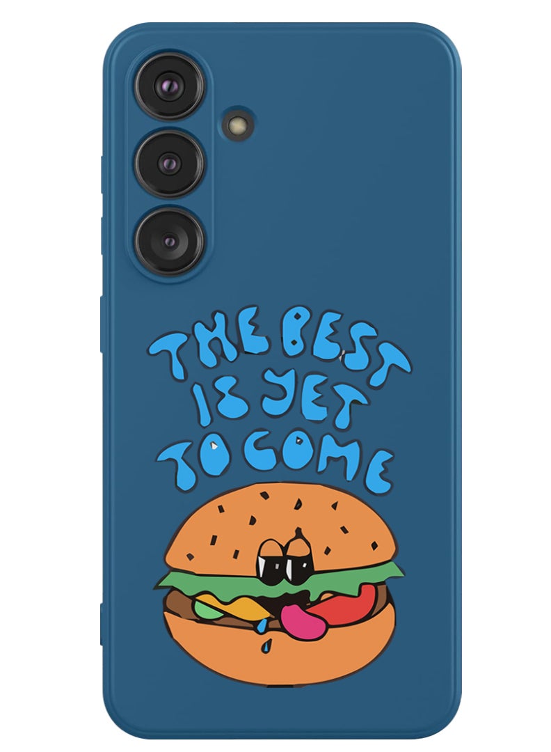 Theodor Protective Slim Fit Case Liquid Silicone Cover with Full Body Protection Anti-Scratch Shockproof Case For Samsung Galaxy S24 Plus (Blue) - Best is yet to come - Image 1