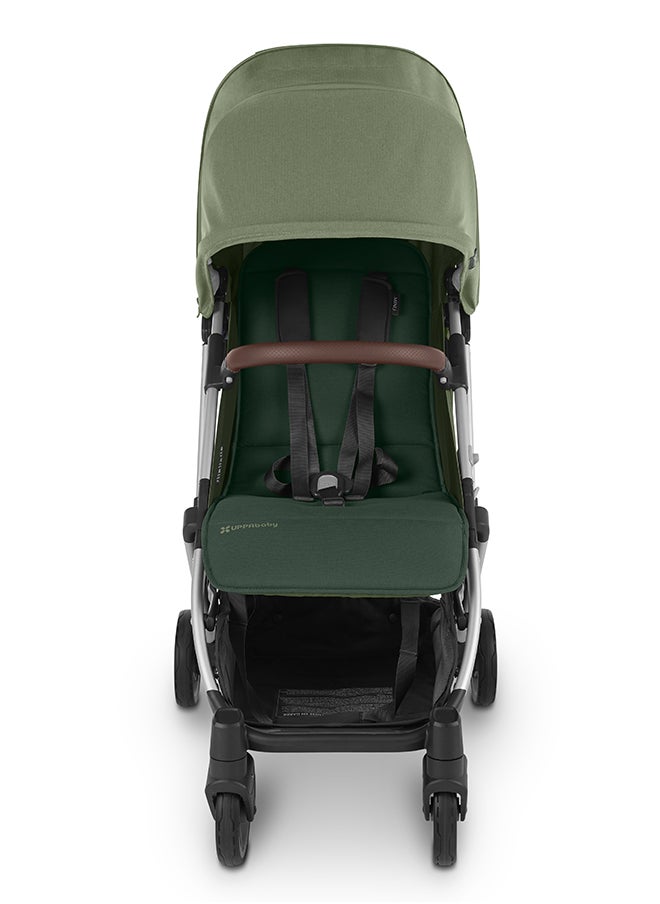 UPPAbaby Minu V2 Stroller Lightweight Compact Stroller For Travel Emelia Sage Green Melange With Silver Frame And Chestnut Leather – Compact Fold, Smooth Suspension, Upf 50+ Canopy  - Image 3