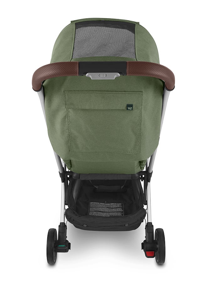 UPPAbaby - Minu V2 Stroller Lightweight Compact Stroller For Travel Emelia Sage Green Melange With Silver Frame And Chestnut Leather – Compact Fold, Smooth Suspension, Upf 50+ Canopy - Image 1