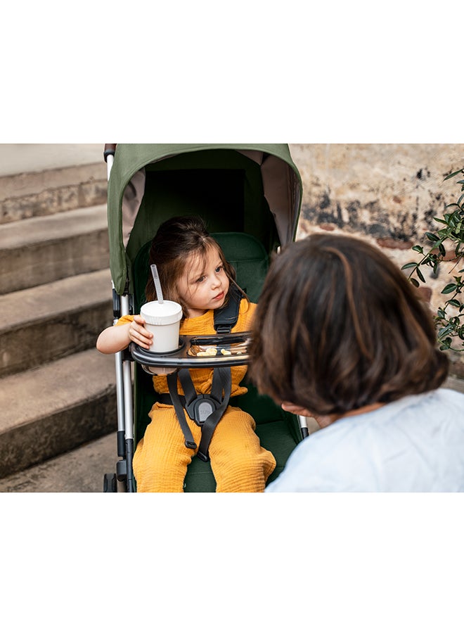 UPPAbaby - Minu V2 Stroller Lightweight Compact Stroller For Travel Emelia Sage Green Melange With Silver Frame And Chestnut Leather – Compact Fold, Smooth Suspension, Upf 50+ Canopy - Image 1