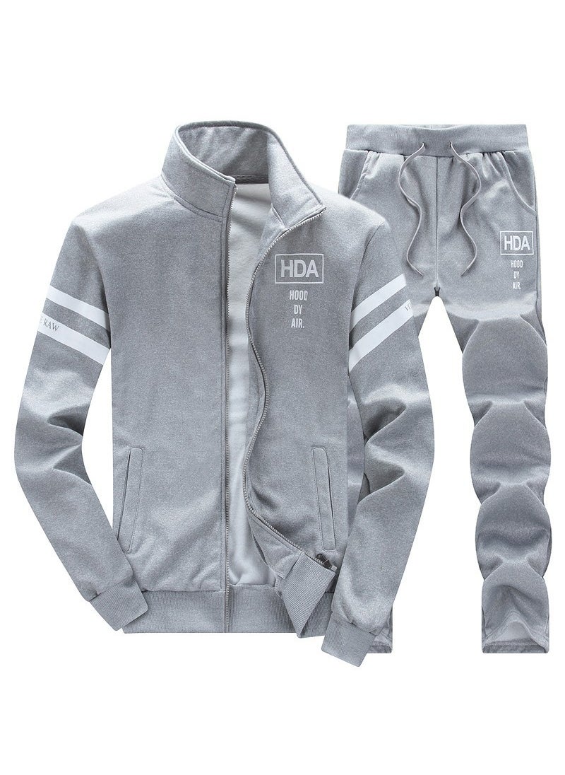 Generic Mens Durable Workwear Suit Spring Autumn Long Sleeve D75 Grey  - Image 1
