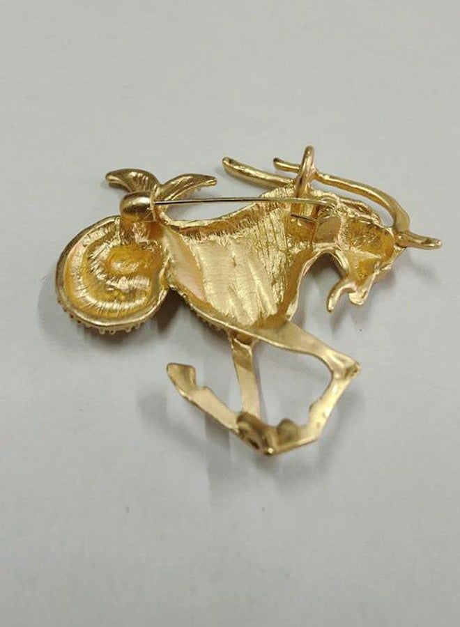 vmcoatdu 12 Constellations Capricorn Pin Inlaid Rhinestone Brooch Metal Revivalism Style Souvenir Badge for Hat Clothes Backpack (Capricorn （Dec 22-Jan 19）) - Image 4