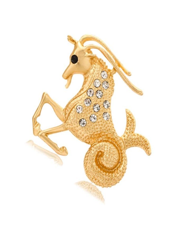 vmcoatdu 12 Constellations Capricorn Pin Inlaid Rhinestone Brooch Metal Revivalism Style Souvenir Badge for Hat Clothes Backpack (Capricorn （Dec 22-Jan 19）) - Image 3