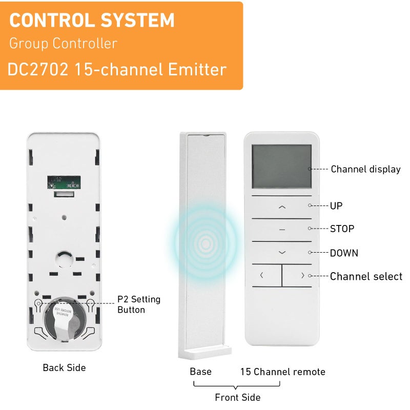 Rollerhouse Replacement Remote Control 15 Channel #DC2702 Controls up to 15 Motorized Motor (Awning, Shade, Rolling Shutter, etc.)-(Verify Model Before Purchase) - Image 4