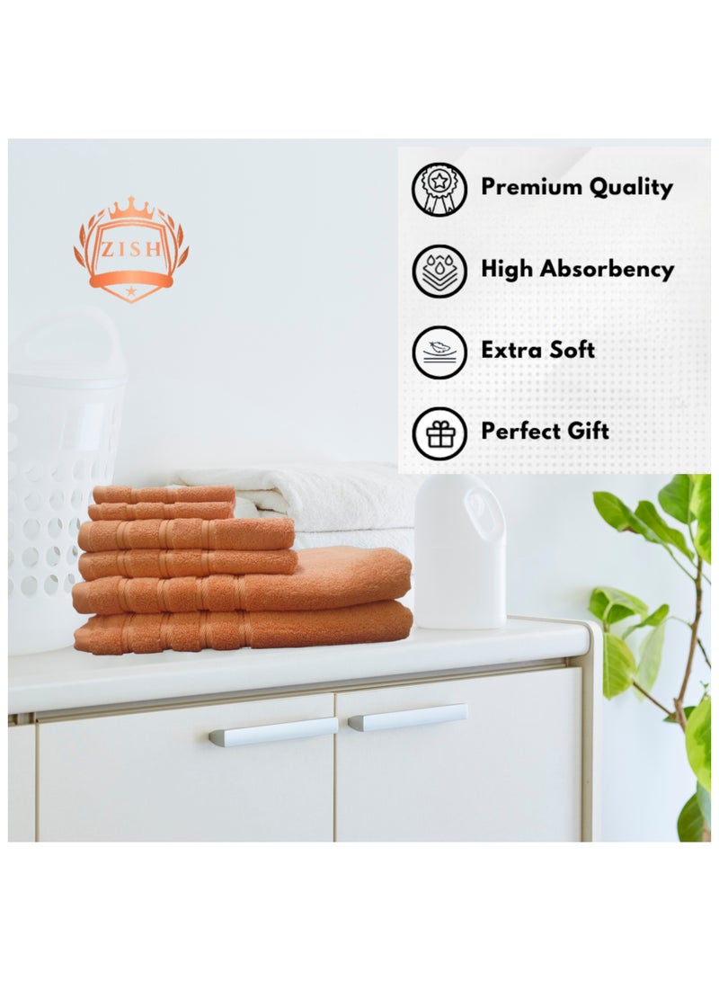 ZISH Luxury Turkish Cotton Towels – 6-Piece Set, Soft & Quick-Dry Bath Towels for Bathroom, Spa & Everyday Use – 100% Cotton, Highly Absorbent, Lightweight, Machine Washable - Image 3