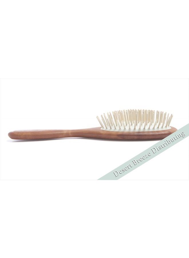Desert Breeze Distributing Natural Wood Bristle Hair Brush, Gentle Massage, Pear Wood Handle, Made in Germany, Model PWW, For All Hair Types, Rounded Wood Pins, Anti-Static - Image 5