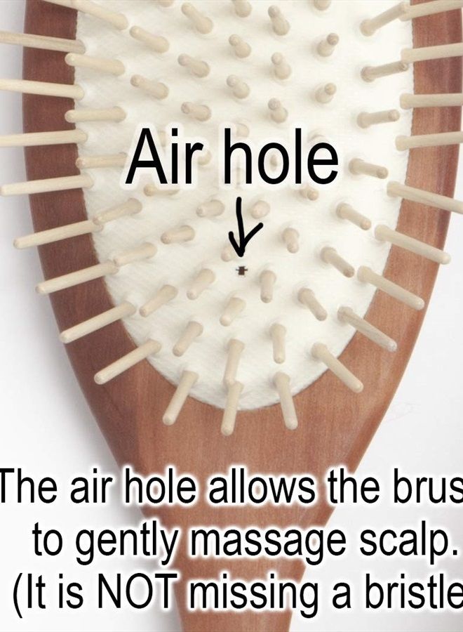 Desert Breeze Distributing Natural Wood Bristle Hair Brush, Gentle Massage, Pear Wood Handle, Made in Germany, Model PWW, For All Hair Types, Rounded Wood Pins, Anti-Static - Image 4