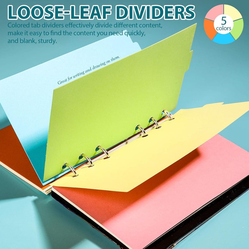LEOBRO A6 Refill Paper, 3 Pack Ruled Dotted Personal Organiser, 6PCS Dividers, 160PCS Index Flags, 2PCS Pockets, 6 Hole Loose Leaf for A6 Personal Binder Notebook - Image 5