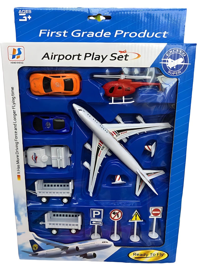 MAGIC VAULT Airport Play Set with Vehicles, Helicopter And Other Airport Accessories  - Image 1