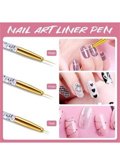 MOXO 31Pcs Nail Art Brushes Nail Dotting Tools Nail Cleaning BrushesBuilder Gel Brushes Nail Art Tools for Salon Home DIY Mani Doubleheaded Nail Painting Pen DIY Nail Art Salon  - Image 4