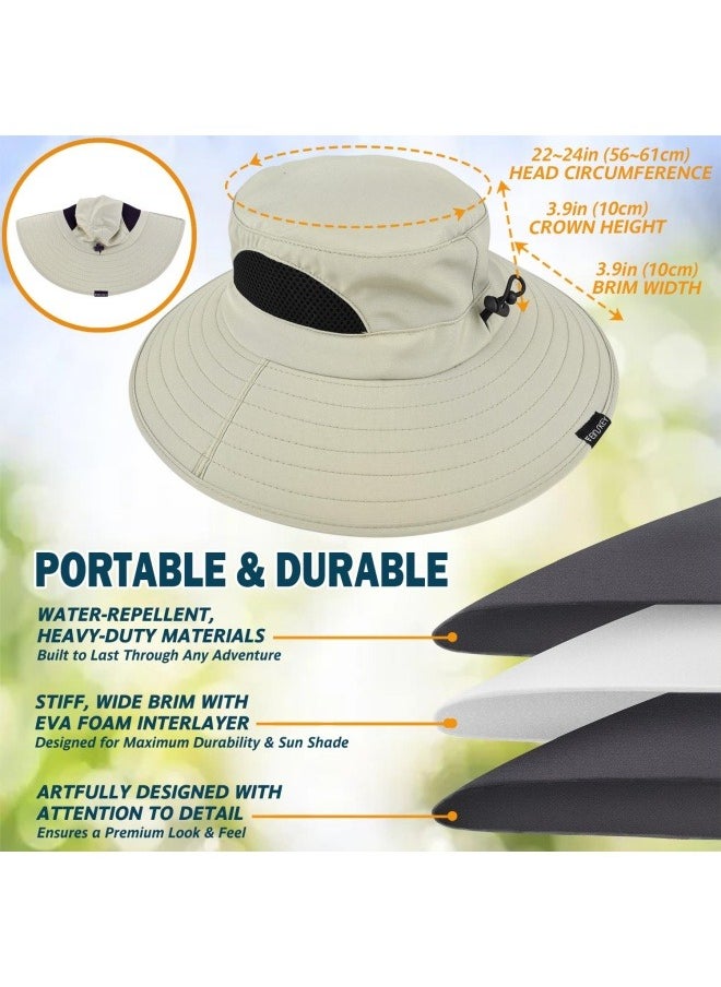 NIBEMINENT Wide Brim Sun Hat, UPF 50+ UV Protection Waterproof Packable Bucket Hat for Men & Women, Fishing Hiking Beach Garden  - Image 2