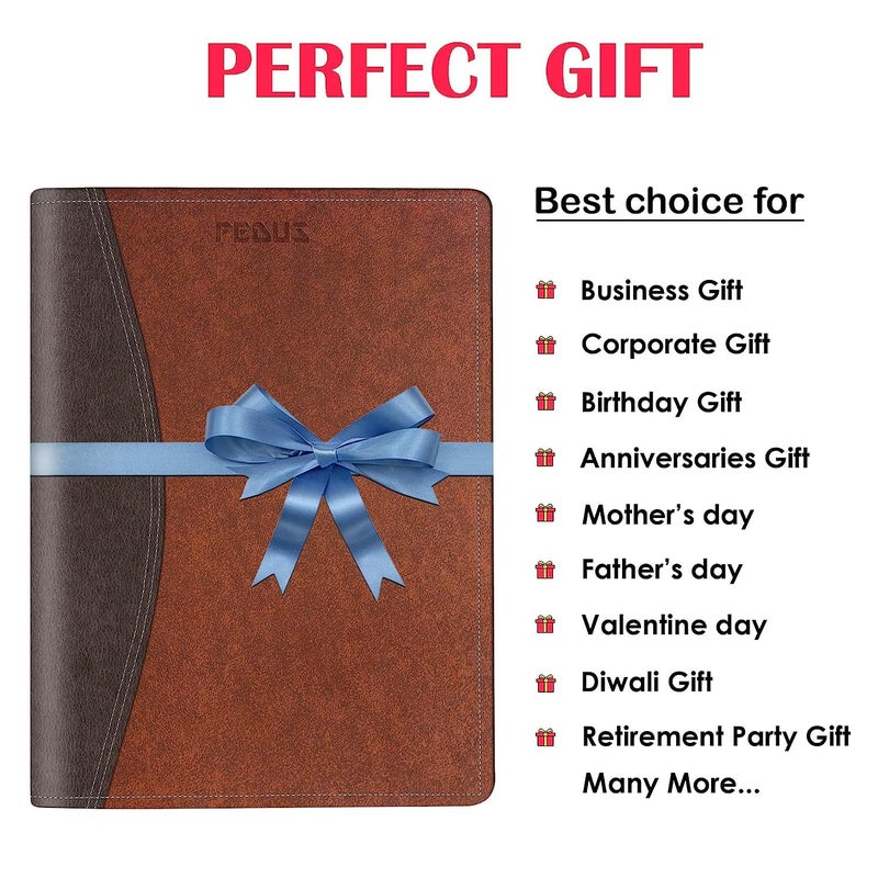 FEDUS 40 ورقة مجلدات جلدية متعددة الاستخدامات للمحترفين لحفظ الشهادات والمستندات، حقيبة مستندات، محفظة، ملف تنفيذي لحفظ مستندات بحجم A4 للرجال والنساء (40 ورقة) - Image 5