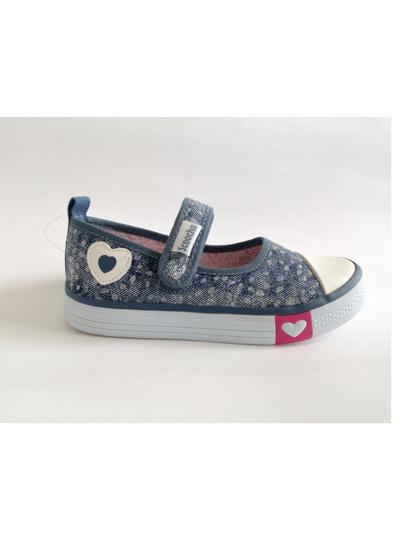 SCOOCHA - Flat Fashion Sneakers Comfort Easy Fitting Kids Shoes for Girl Blue - Image 1