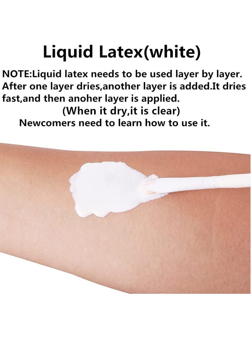 Go Ho Go Ho Liquid Latex SFX Makeup(1 oz),Halloween Monster Zombie Makeup,Quick Drying Multi-Purpose Liquid White Face Paint for Scar Cut Wound Peeling Skin Wrinkles Stipples Burns Blisters,Clear White  - Image 3
