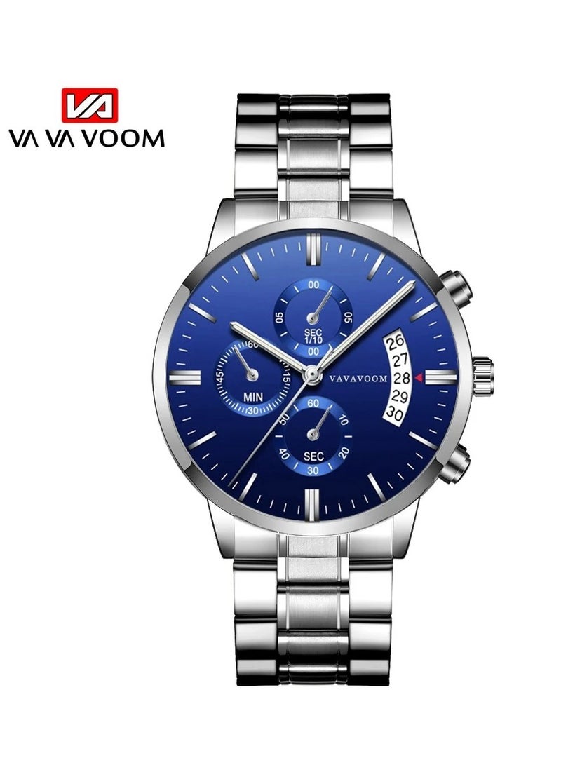 VA VA VOOM Men's Quartz Watch Fashion Classic Racing Series Sports, Waterproof Date Stainless Steel - Image 1