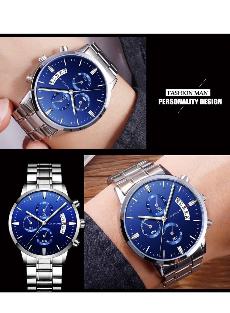 VA VA VOOM Men's Quartz Watch Fashion Classic Racing Series Sports, Waterproof Date Stainless Steel - Image 3