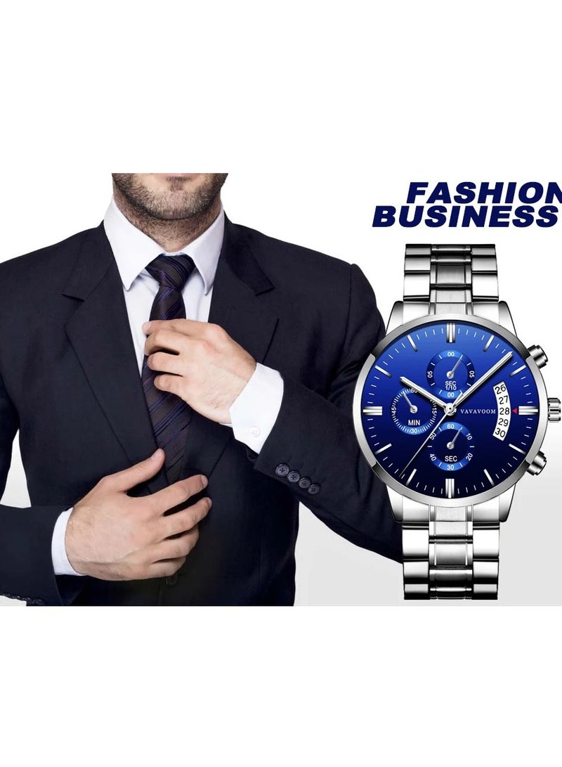 VA VA VOOM Men's Quartz Watch Fashion Classic Racing Series Sports, Waterproof Date Stainless Steel - Image 4
