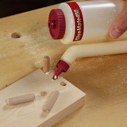 Milescraft 5222 Glue Mate 150-5oz. (150ml) Precision Wood Glue Bottle - Anti-Drip - Dowel and Biscuit Tips Included - Easy Flow Multi-Chamber Design - Ideal for Woodworking - Image 4