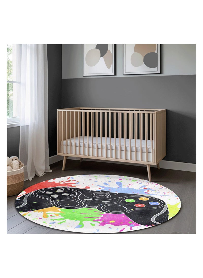 MIRAL rug by Alkaffary with cheerful prints that bring playful charm to your child's carpet, 1.60x1.60, Multicolor