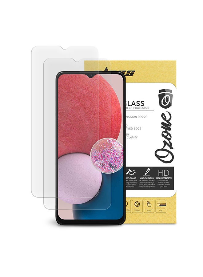 O Ozone Tempered Glass for Samsung Galaxy A13 Screen Protector HD Full Coverage - Pack of Two - Clear  - Image 1