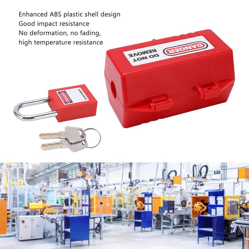 klarako Power Plug Safety Lockout Kit, Power Plug Lockout Device, Electrical Plug Lock, with 38mm/1.5in Long Padlock, for Air Conditioner TV Industry Chemistry (Large Lock Box + 38mm Padlock) - Image 4