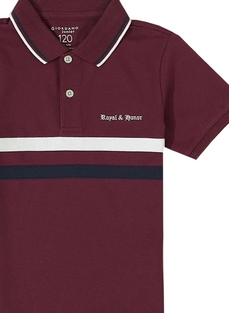 GIORDANO Kids' Cotton-Lycra Slim Fit Polo