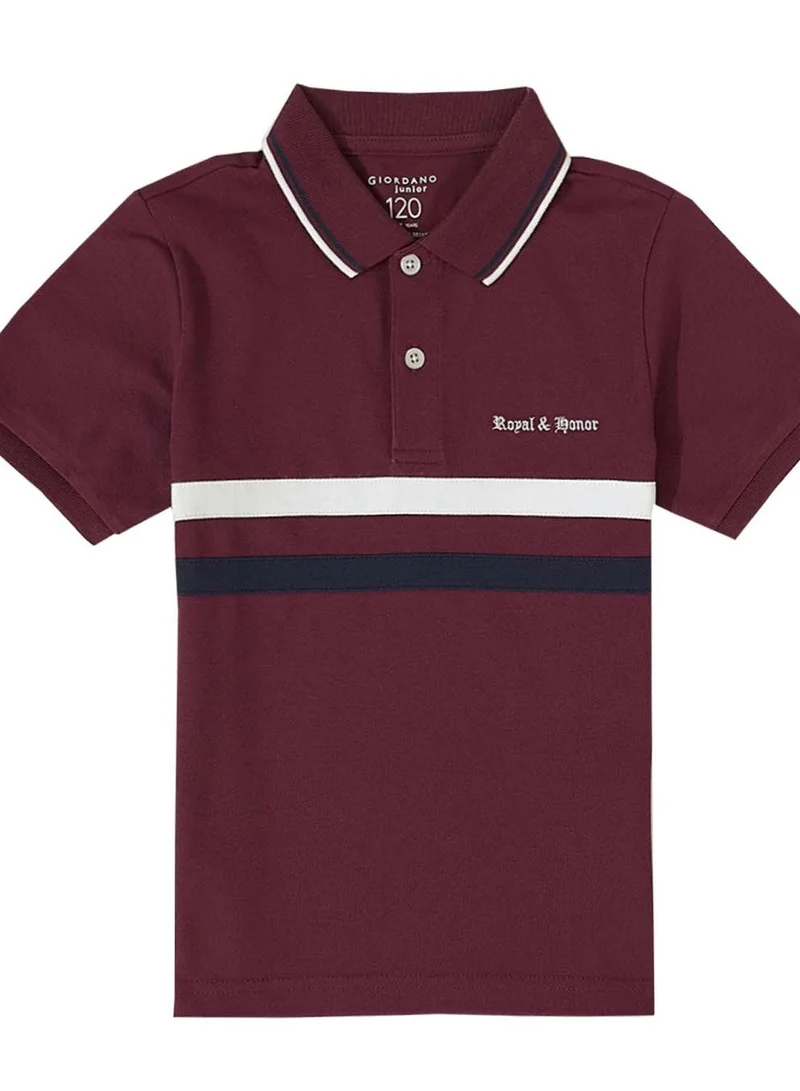 GIORDANO Kids' Cotton-Lycra Slim Fit Polo