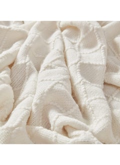 Enjoylifeme Tassel Design Soft Blanket Keep Warm Cotton White 127 x 172cm  - Image 3