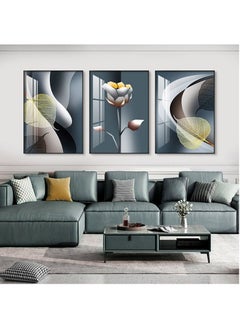FASHION HOME 3PCS Wall Art Bright Style Minimalist Decor Modern Abstract Canvas Prints Poster Picture Framed Paintings Decorations  - Image 2