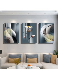 FASHION HOME 3PCS Wall Art Bright Style Minimalist Decor Modern Abstract Canvas Prints Poster Picture Framed Paintings Decorations  - Image 3