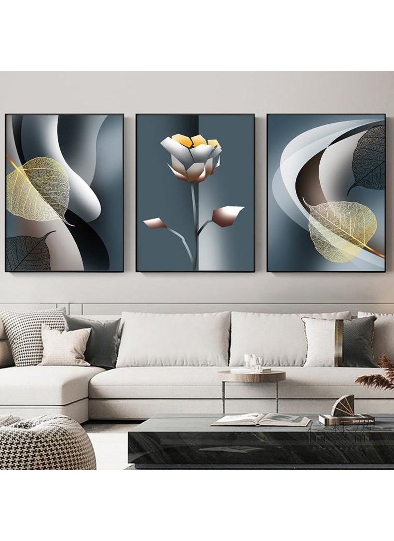FASHION HOME 3PCS Wall Art Bright Style Minimalist Decor Modern Abstract Canvas Prints Poster Picture Framed Paintings Decorations  - Image 5