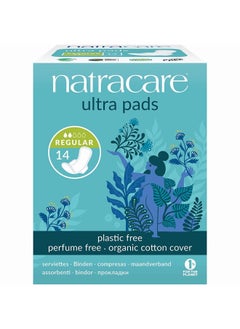 NATRACARE Natracare Slim Fitting Ultra Pads with Wings, Regular, Made with Certified Organic Cotton, Ecologically Certified Cellulose Pulp and Plant Starch (12 Pack, 168 Pads Total)  - Image 1