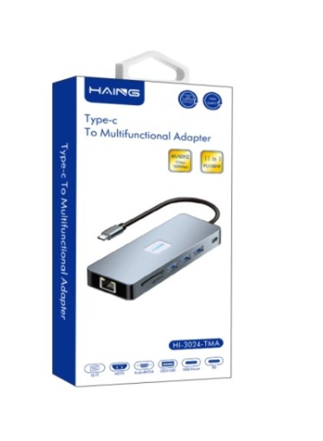 Haing Type-c To Multifunctional Adapter 11 in 1 - Image 1