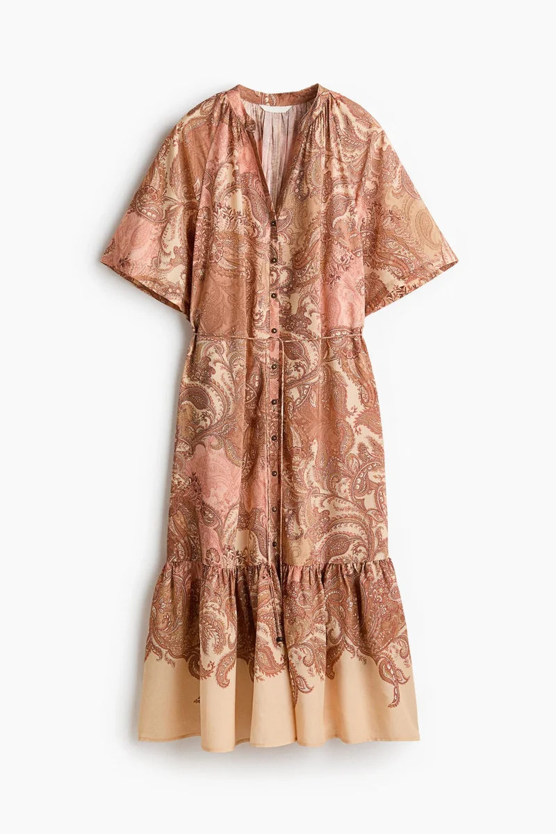 H&M Short-sleeved tie-belt dress