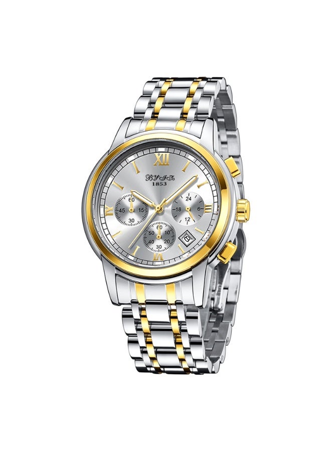 Two-Tone Gold & Steel Chronograph Watch for Men - Image 4