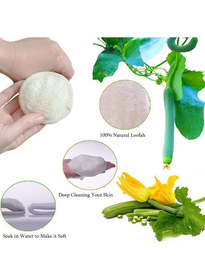 Tegelrying Loofah Sponge Exfoliating Facial Cleaning Pads 10 Packs Natural Loofa Face Scrubber Large Cleanser For Men Women Bath Spa Cleansing 3.15 Inches Dia - Image 5