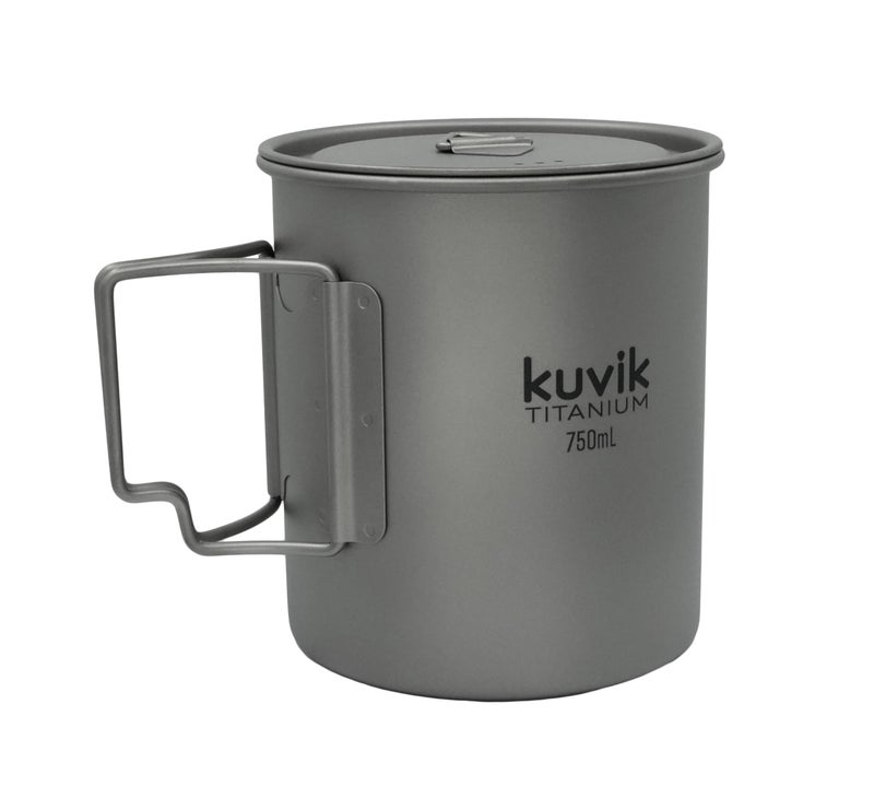 Kuvik Titanium Pot with Lid 750ml (25.4 oz) - Ultralight and Compact Pot for Backpacking, Camping, and Survival - Image 2