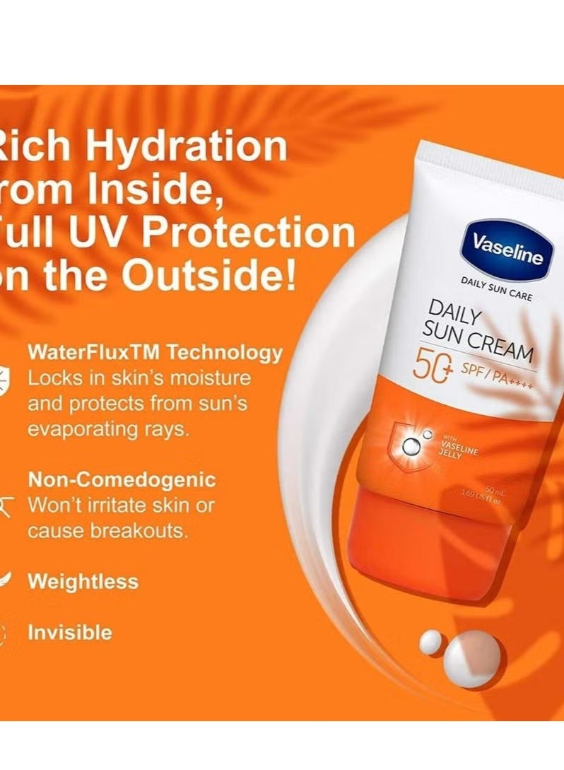 Vaseline Daily Sun Cream SPF 50 Lightweight Sunscreen with Vaseline Jelly – 50 ml - Image 3