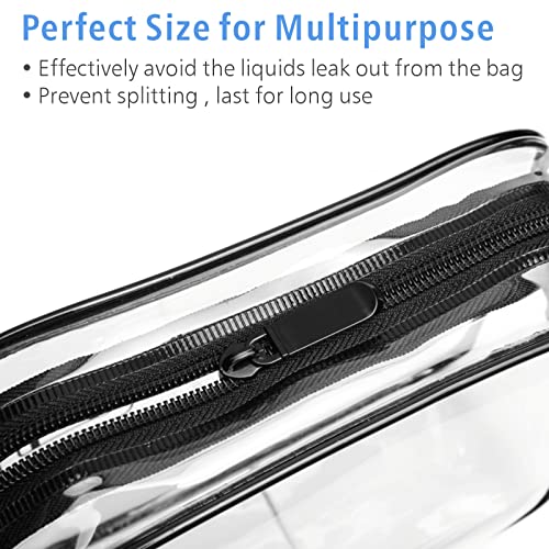PACKISM TSA Approved Toiletry Bag - Clear Makeup Bags in 2 Size, Durable with Supporting Frame, Perfect for Travel Essentials, Carry-on Airport Airline Compliant Bag, Black - Image 4