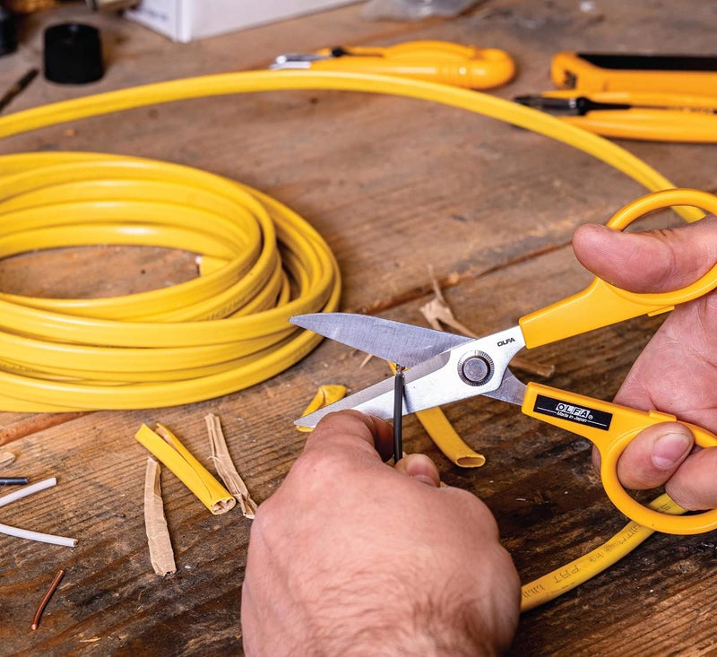 OLFA 7" Serrated Edge Stainless-Steel Scissors (SCS-2) - 7 Inch Multi-Purpose Heavy-Duty Scissors w/Sharp Blades & Comfort Grip for Home, Office, Fabric, Sewing, Kitchen, Industrial Materials - Image 2