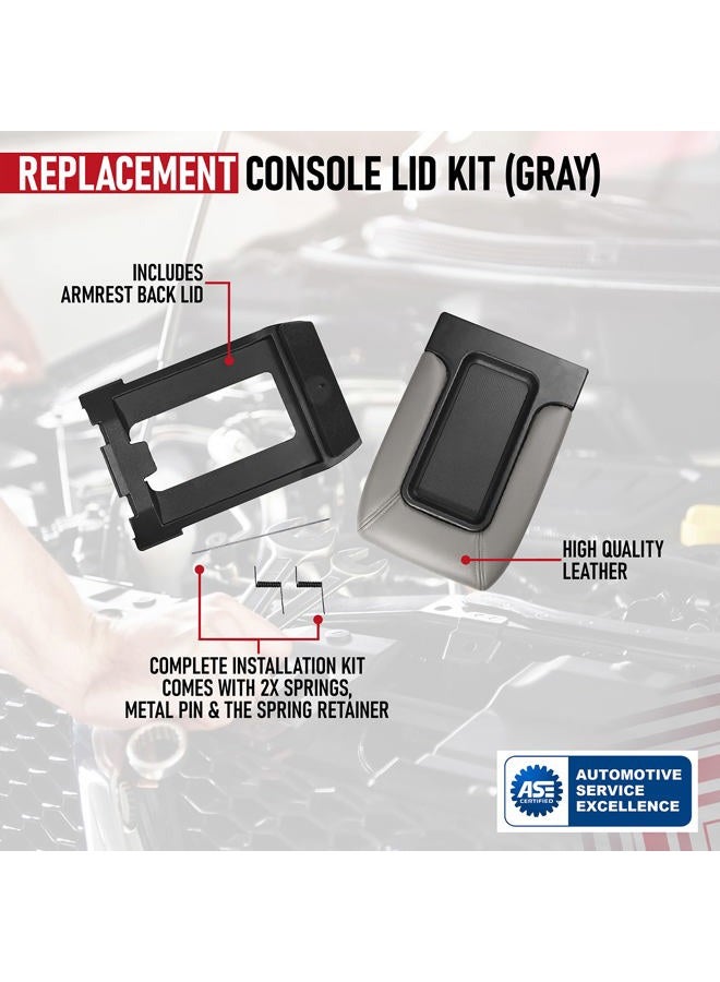 AA Ignition Center Console Lid Replacement Kit Gray - Replaces 924-811, 19127364, 19127365, 19127366 - Compatible with Chevy, GMC and Cadillac Vehicles - Silverado, Avalanche, Tahoe, Sierra - Armrest Hinge Latch - Image 4