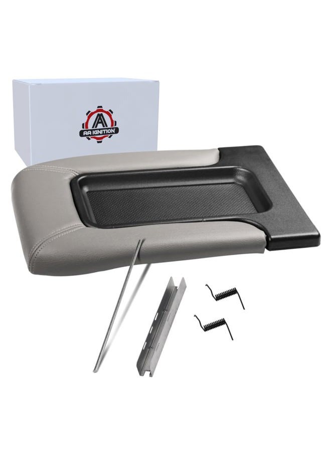 AA Ignition Center Console Lid Replacement Kit Gray - Replaces 924-811, 19127364, 19127365, 19127366 - Compatible with Chevy, GMC and Cadillac Vehicles - Silverado, Avalanche, Tahoe, Sierra - Armrest Hinge Latch - Image 1